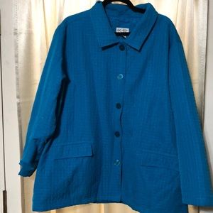 Aqua blue Kim Rogers jacket. Size 3X